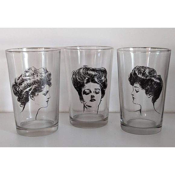 Gibson Girl Lowball Glasses - Picture 1 of 5